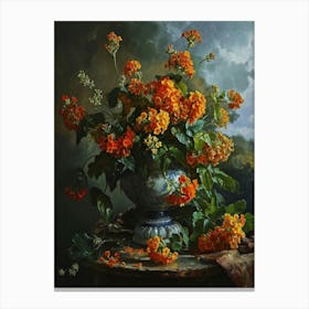 Baroque Floral Still Life Lantana 2 Canvas Print