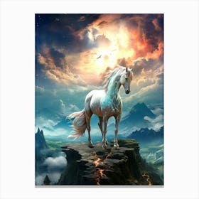 White Horse In The Sky Canvas Print