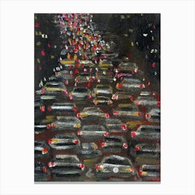 Night Traffic - Anton Maliar traffic jam dark car cars automobiles vertical Canvas Print