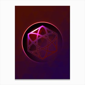 Geometric Neon Glyph on Jewel Tone Triangle Pattern 426 Canvas Print