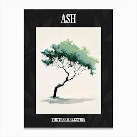 Ash Tree Pixel Illustration 3 Poster Canvas Print