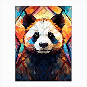 Panda Art In Stained Glass Art Style 1 Canvas Print