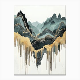 Everest's Golden Peaks - Abstract Elegance Canvas Print