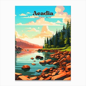 Acadia National Park Maine USA Travel Art Canvas Print