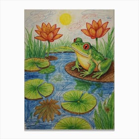 Frog In The Pond Canvas Print