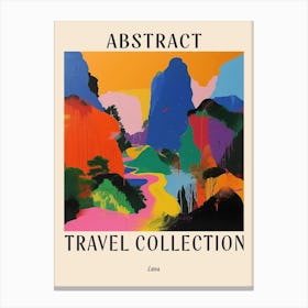 Abstract Travel Collection Poster Laos 1 Canvas Print