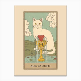 Ace Of Cups   Cats Tarot Canvas Print