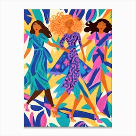 Three Women Dancing Canvas Print