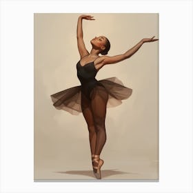 Black Tulle Ballerina Canvas Print