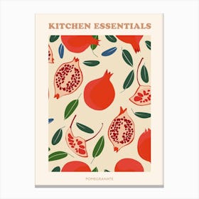 Pomegranate Fruit Pattern Poster 1 Canvas Print