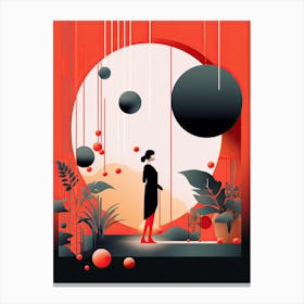 Contemporary Zen: Woman's Essence in Minimalism Canvas Print