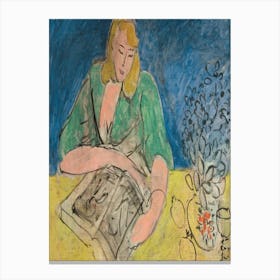 Woman Reading A Book 2 Canvas Print