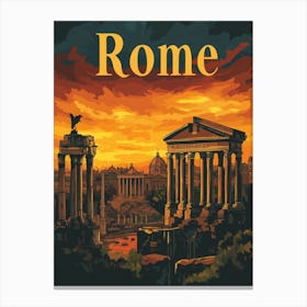 Aihrgdesign A Mid Century Modern Travel Poster For Rome Showi 91fa7ee8 9b81 42f0 855e B9629ea478d4 0 Canvas Print