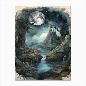 Moonlight In The Forest Canvas Print