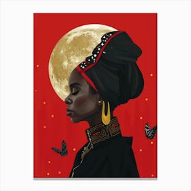 Black Woman With Butterflies 1 Canvas Print