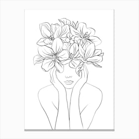 Woman with flowers in her hair (Venus III) Canvas Print