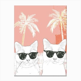 Two Cats In Sunglasses 3 Canvas Print