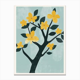 Paulownia Tree Illustration Flat 3 Canvas Print