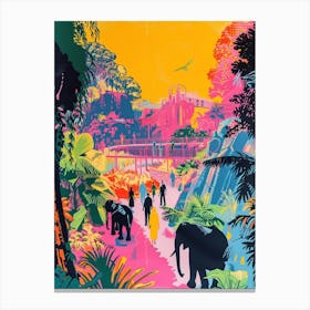 The Bronx Zoo New York Colourful Silkscreen Illustration 1 Canvas Print
