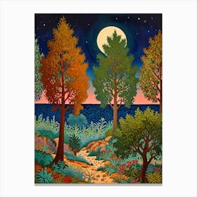 William Morris Moonlight In The Woods 84 Canvas Print