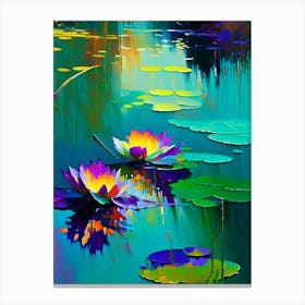 Water Lilies Waterscape Bright Abstract 2 Canvas Print