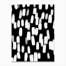 Black And White Brush Strokes Canvas Print