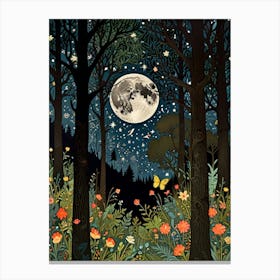 William Morris Moonlight In The Forest 49 Canvas Print