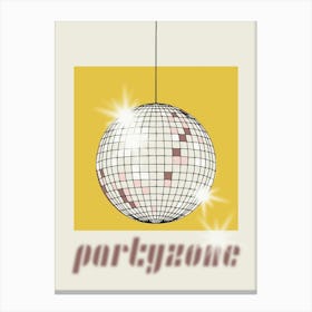 Celebrate The 80s Partyzone Yellow Canvas Print