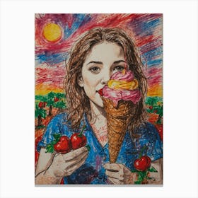 Ice Cream Girl Canvas Print