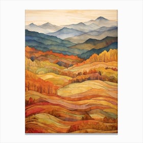 Autumn National Park Painting Smoky Mountains National Park Tennessee Usa 2 Canvas Print