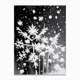 White, Snowflakes, Black & White 1 Canvas Print