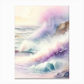 Crashing Waves Landscapes Waterscape Gouache 3 Canvas Print