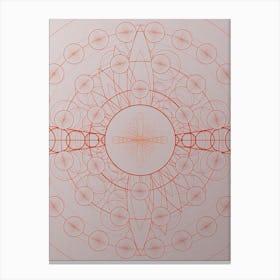 Geometric Abstract Glyph Circle Array in Tomato Red n.0021 Canvas Print