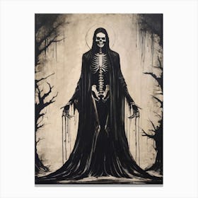 Dance With Death Skeleton Painting (81) Canvas Print