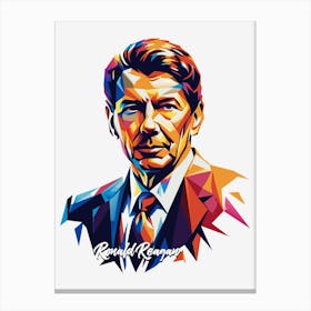 Ronald Reagan 03 Portrait WPAP Pop Art Canvas Print