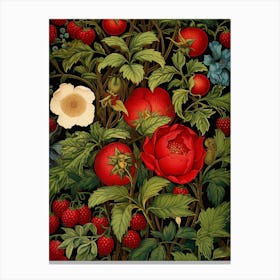 Roses And Strawberries Canvas Print