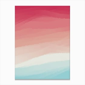 Minimal art abstract watercolor painting of the sunset sky and warm waves Canvas Print