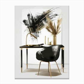 Gold And Black 104 Canvas Print