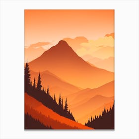 Misty Mountains Vertical Composition In Orange Tone 292 Canvas Print