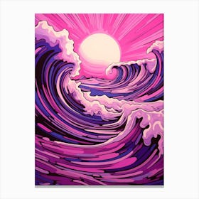 Waves Abstract Geometric Illustration 4 Canvas Print