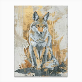 Coyote Precisionist Illustration 3 Canvas Print