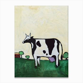 Cow On The Field Canvas Print