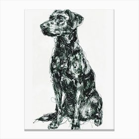 Beauceron Dog Line Sketch  3 Canvas Print