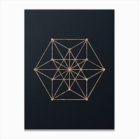 Abstract Geometric Gold Glyph on Dark Teal n.0250 Canvas Print
