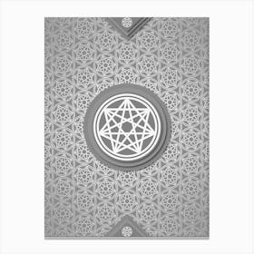 Geometric Glyph Sigil with Hex Array Pattern in Gray n.0020 Canvas Print
