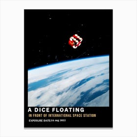 Dice Floating From International Space Station Canvas Print