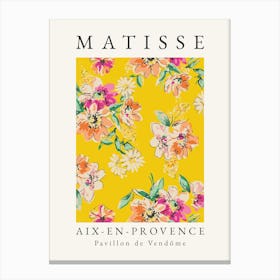 Matisse Flower Collection Print Yellow Canvas Print