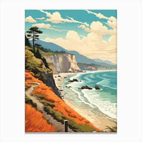 West Coast Trail New Zealand 2 Vintage Travel Illustration Canvas Print