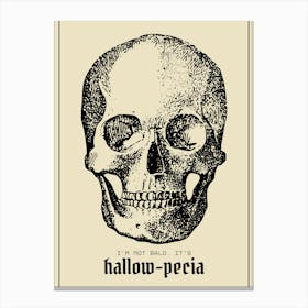 Funny Bald Skull Canvas Print