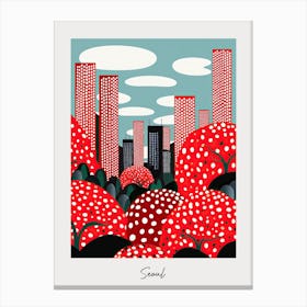 Poster Of Seoul, Illustration In The Style Of Pop Art 1 Canvas Print